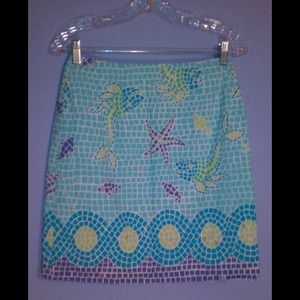 Lilly Pulitzer Size 8 Skirt, Blue Mosaic Print