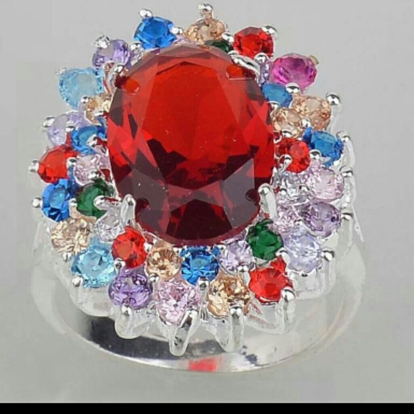 Sold...Sold....Sold. <>< Stunning Red Garnett Ring