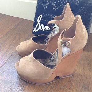 Camel Suede wedges