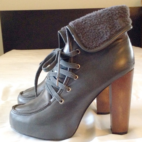 Urban Outfitters Shoes - Like NEW, worn once* Grey Platform Laceup Booties Urban Outfitters Shoes - Like NEW, worn once* Grey Platform Laceup Booties