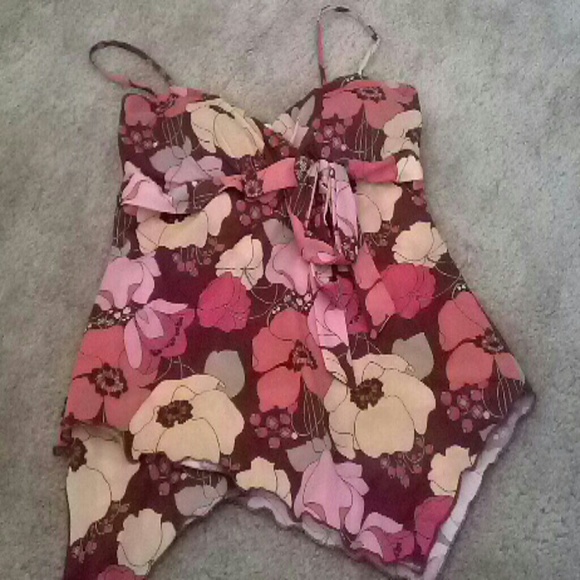 Floral spaghetti strapped top