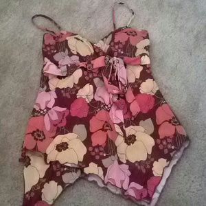 Floral spaghetti strapped top