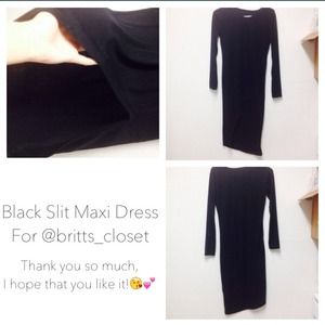 Black Slit Maxi Dress For @britts_closet💕