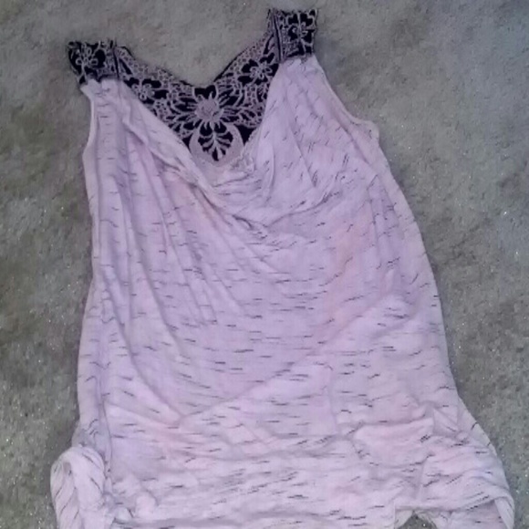 Pink and black tank top