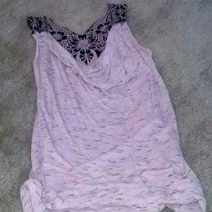 Pink and black tank top