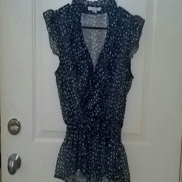 Sheer short sleeved blouse