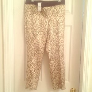 Ann Taylor never been worn gold and black pants