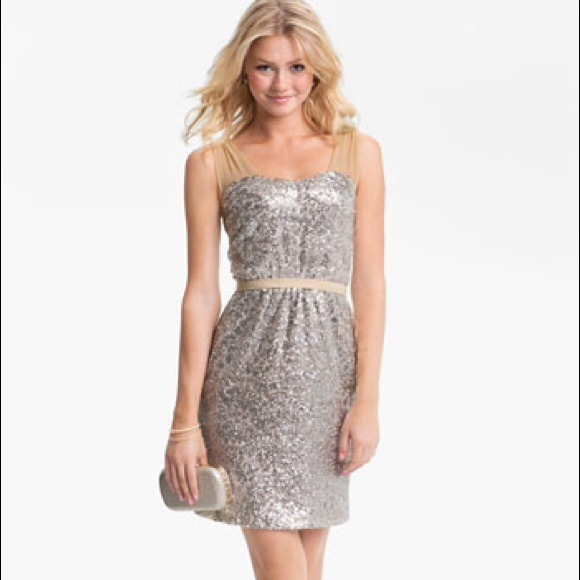 🚫SOLD! Erin Fetherston Silver Sequin Dress - Picture 2 of 4