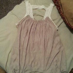 Tan cut out back tank