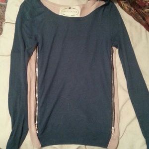 Teal and tan long sleeve