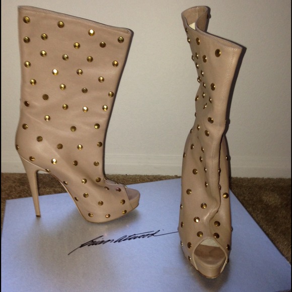 Brian Atwood Leather Open toe half boot