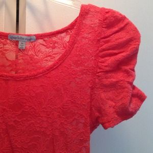 Coral Lace Top