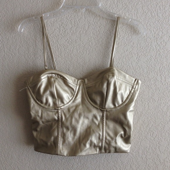 Metallic Light Bronze Crop Top