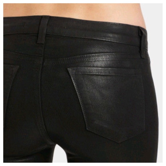 SOLD J Brand black coated leather skinny jeans NWT - Picture 2 of 3