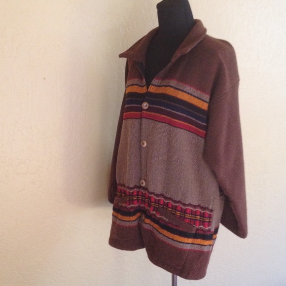 ✳️PRICE REDUCED✳️ Vintage Aztec Blanket Jacket - Picture 2 of 4