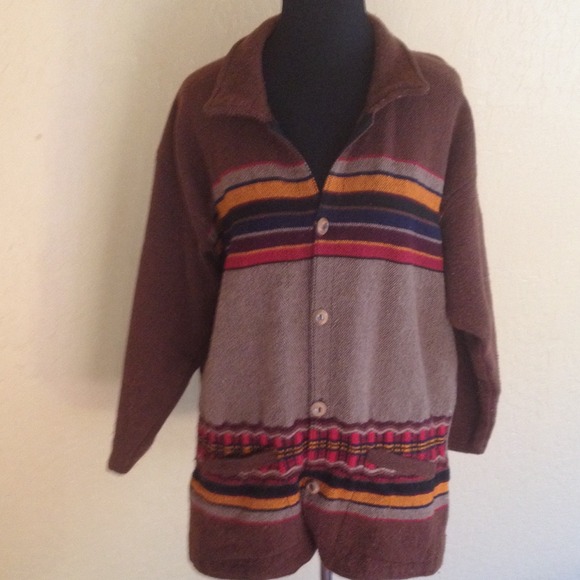 ✳️PRICE REDUCED✳️ Vintage Aztec Blanket Jacket - Picture 3 of 4