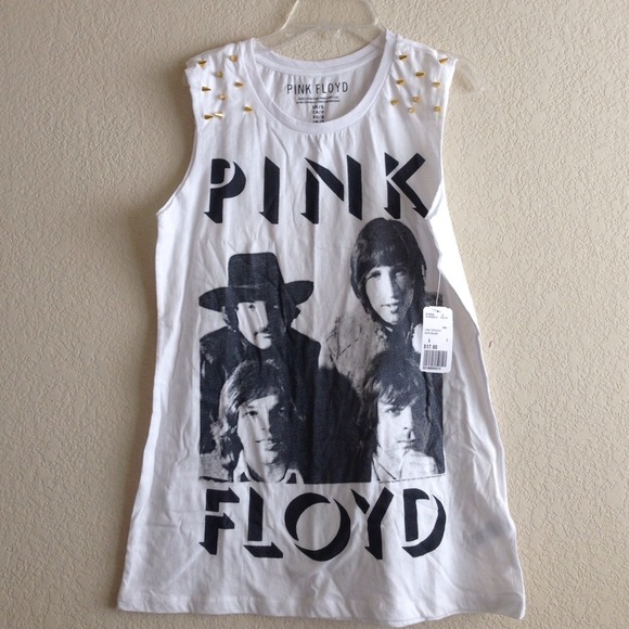Pink Floyd Band Tee Gold Studs