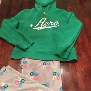 Cozy Sleep Set - Green Hoodie & Fleece Pants