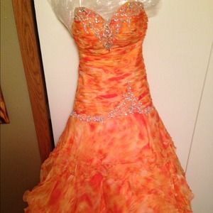 Tiffany burnt orange ball gown!