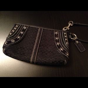 Coach Black Studded Wristlet