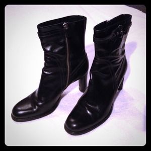 Black leather Cole Haan boots