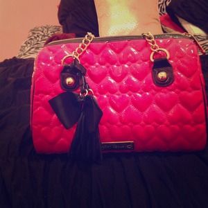 Betsey Johnson Pink Heart Purse