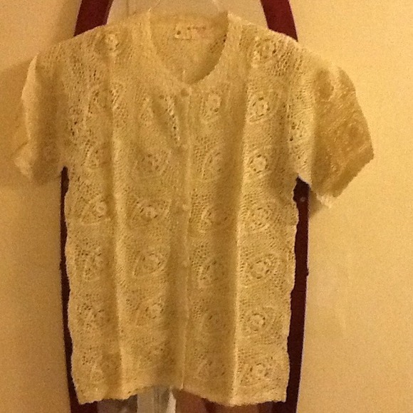 Crocheted By Hand, Short Sleeve Sweater