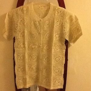 Crocheted By Hand, Short Sleeve Sweater