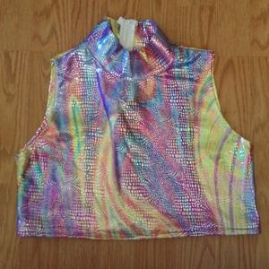 💗SOLD💗✨Holographic infinite space crop top💫