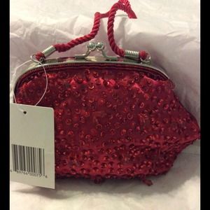 Small red handbag