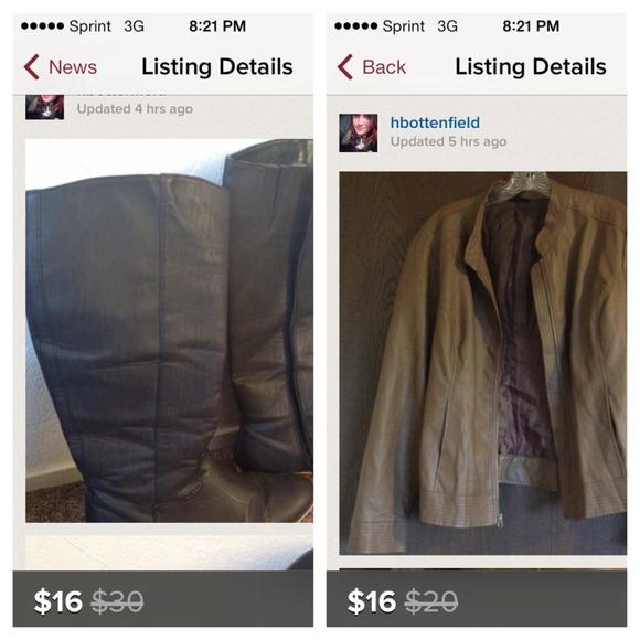 Boots - Black knee high boots and tan leather jacket