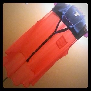 Peach SeeThrough Shirt