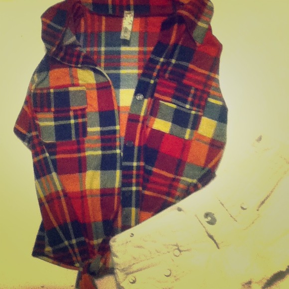 Plaid Button-Up Tank Top NWOT