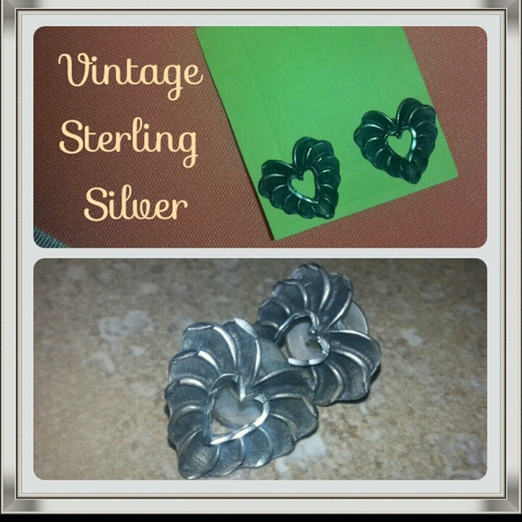 Vintage (.925) Heart Earrings