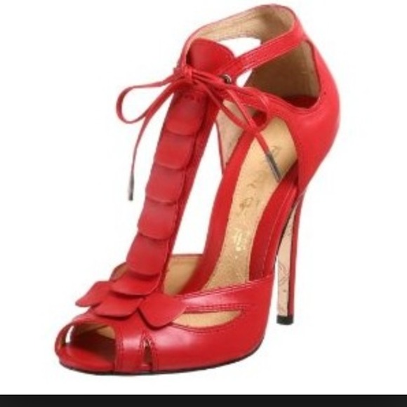 ***SOLD*L.A.M.B. Red Leather heel