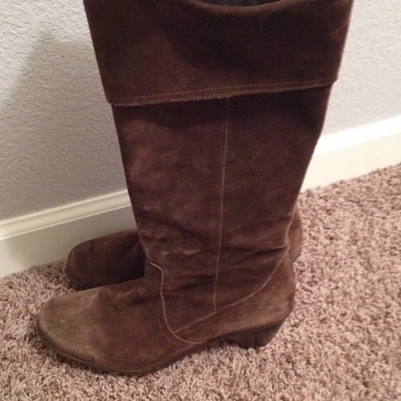 Brown suede Dansko knee high boots