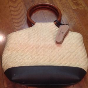 Small etienne aigner straw bag