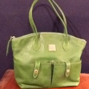 Spring green zipper pocket hobo