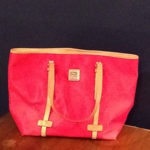 Red "leather" east/west shopper