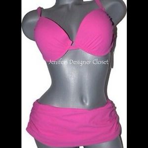 🆕👙GOTTEX pink bikini underwire 12 sexy