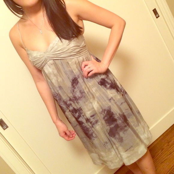 Silk empire waist abstract dress