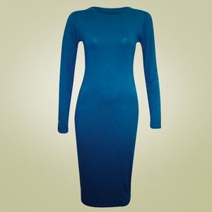 Form fitting sexy blue dress