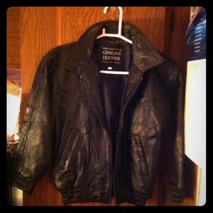 Italian black leather jacket!