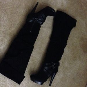 Over the knee high stiletto boots
