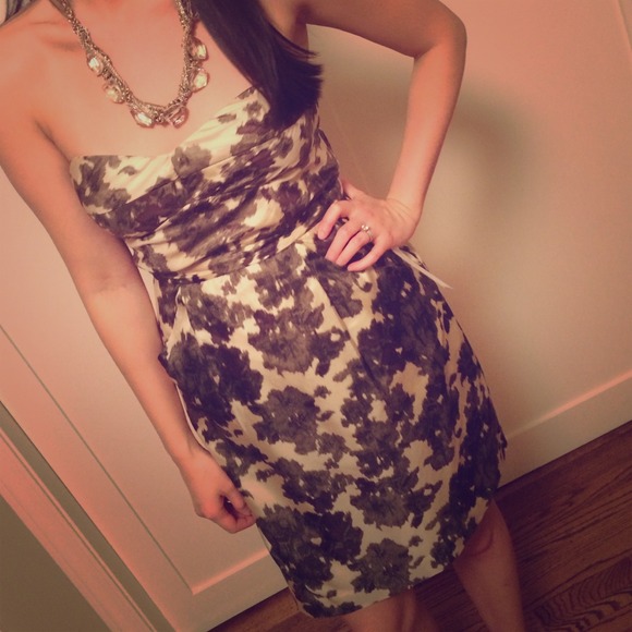 J. Crew Floral strapless dress
