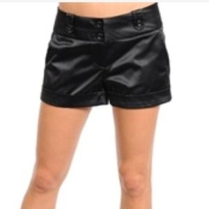 Sateen Black Dress Shorts