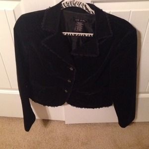 Black micro cord blazer
