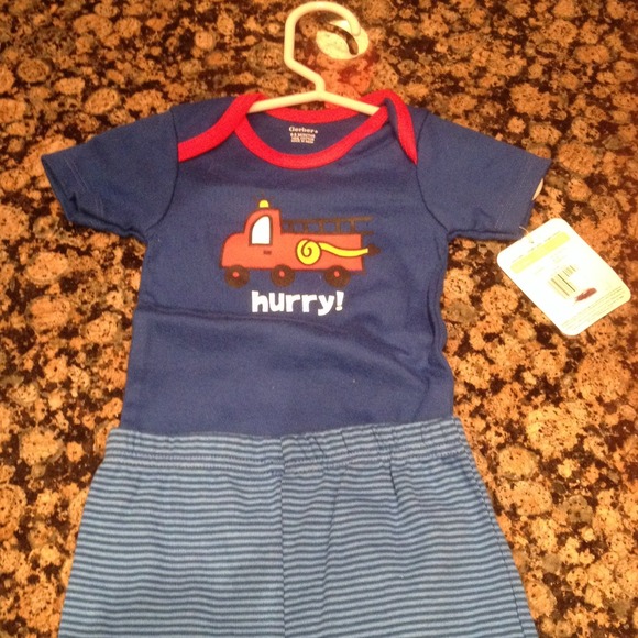 6-9 month infant firefighter outfit.