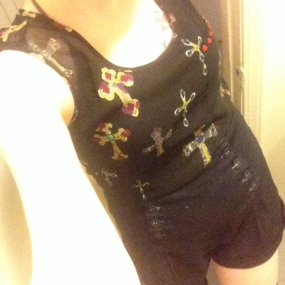 NWT Sheer cross top