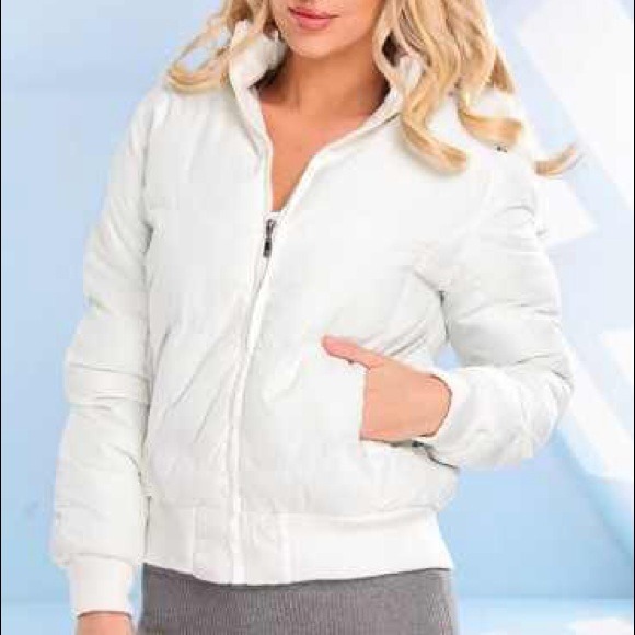 White coat with Fuzzy Hood. Perfect condition!